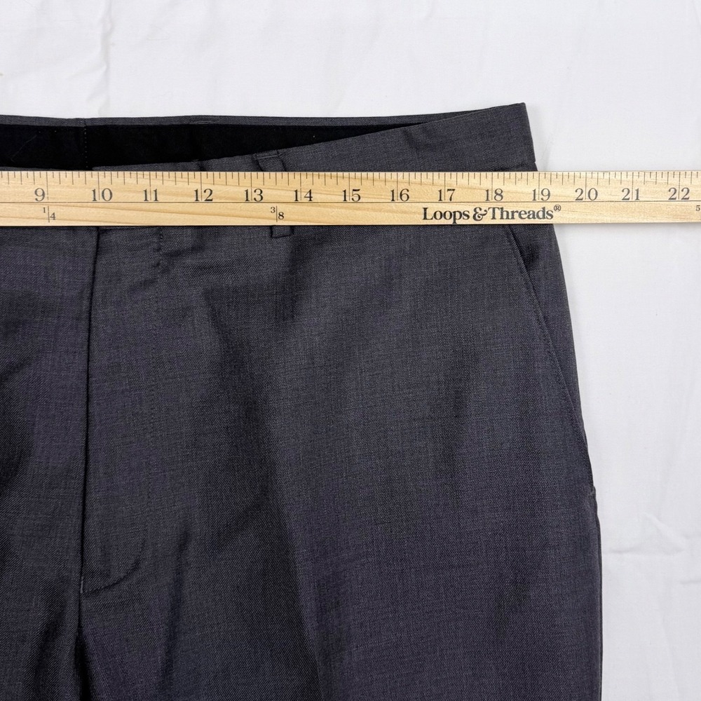 Jos A Bank Joseph Slim Fit Dress Pants Gray 38x32 Flat Front Professional Formal - Picture 6 of 9
